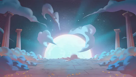 Rise of Fortuna için özgün tanıtım görseli: slot oyunu düzenini soyut geometrik desenle gösterir.