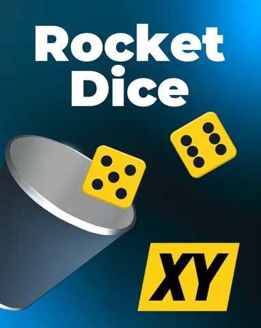 Rocket Dice Xy için özgün tanıtım görseli: slot oyunu düzenini soyut geometrik desenle gösterir.