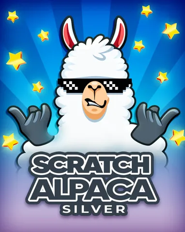 Scratch Alpaca Silver için özgün tanıtım görseli: slot oyunu düzenini soyut geometrik desenle gösterir.