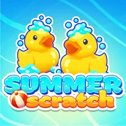 Scratchcards için özgün tanıtım görseli: slot oyunu düzenini soyut geometrik desenle gösterir.