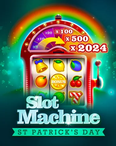 Slot Machine St Patrick için özgün tanıtım görseli: slot oyunu düzenini soyut geometrik desenle gösterir.