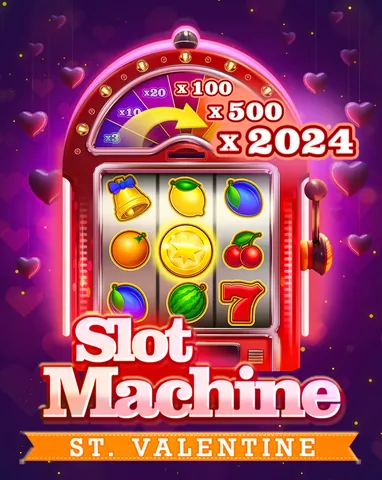Slot Machine St Valentine için özgün tanıtım görseli: slot oyunu düzenini soyut geometrik desenle gösterir.