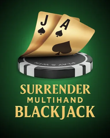 Surrender Multihand Blackjack için özgün tanıtım görseli: slot oyunu düzenini soyut geometrik desenle gösterir.