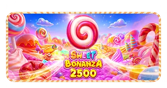 Sweet Bonanza 2500 için özgün tanıtım görseli: slot oyunu düzenini soyut geometrik desenle gösterir.